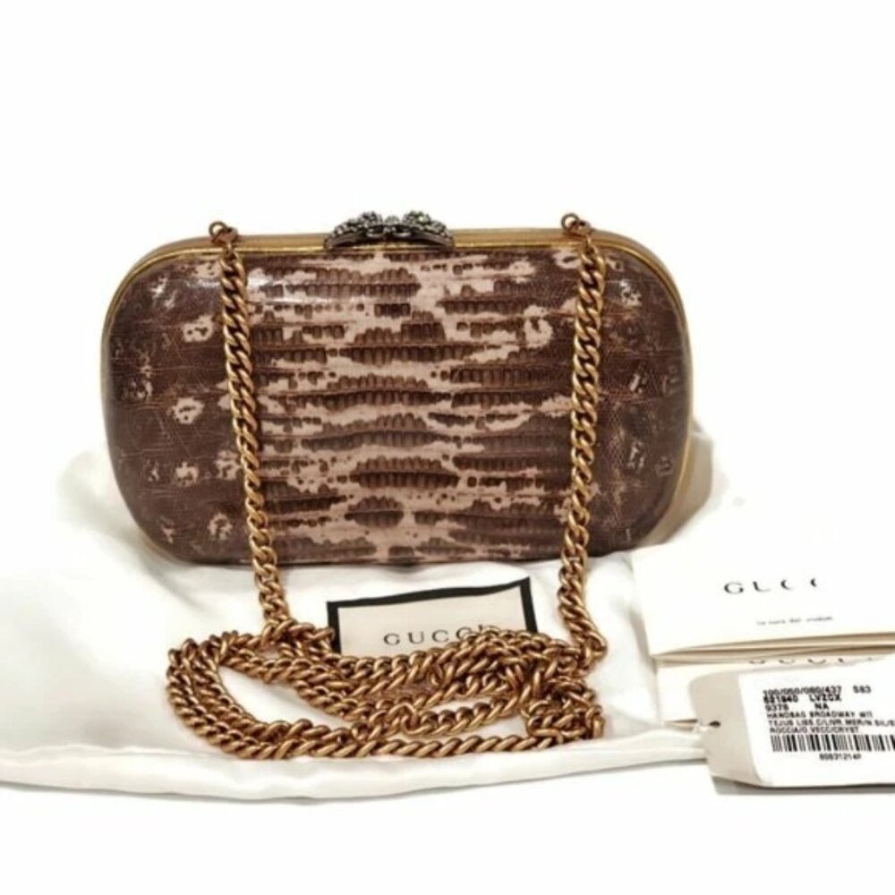 Gucci Lizard Skin Clutch Bag $3500 082525